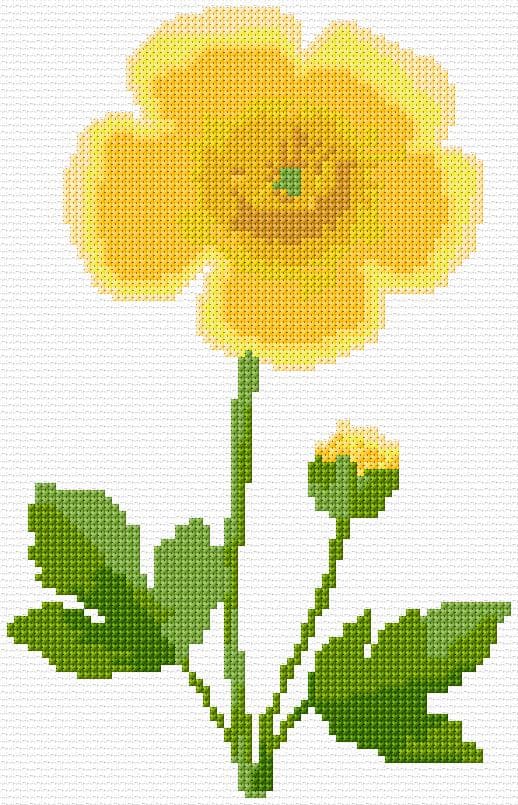 Flower free cross-stitch pattern