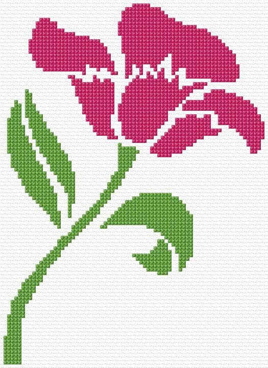 Flower free cross-stitch pattern