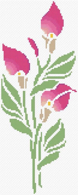 Calla Lily free cross-stitch pattern
