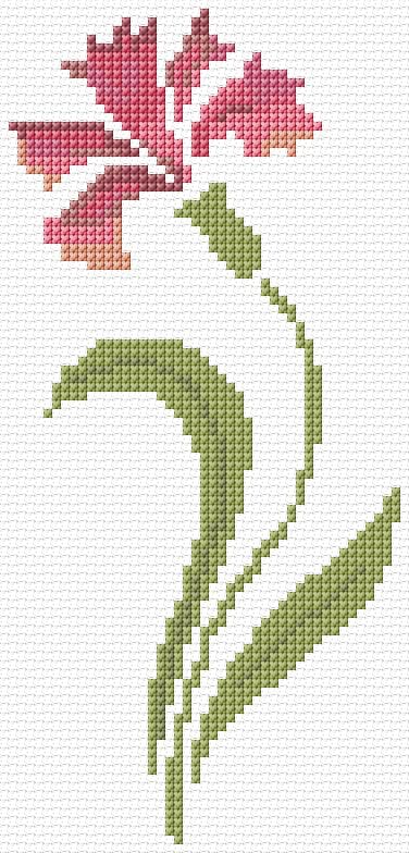 Carnation free cross-stitch pattern