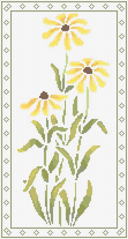 Flowers free cross-stitch pattern