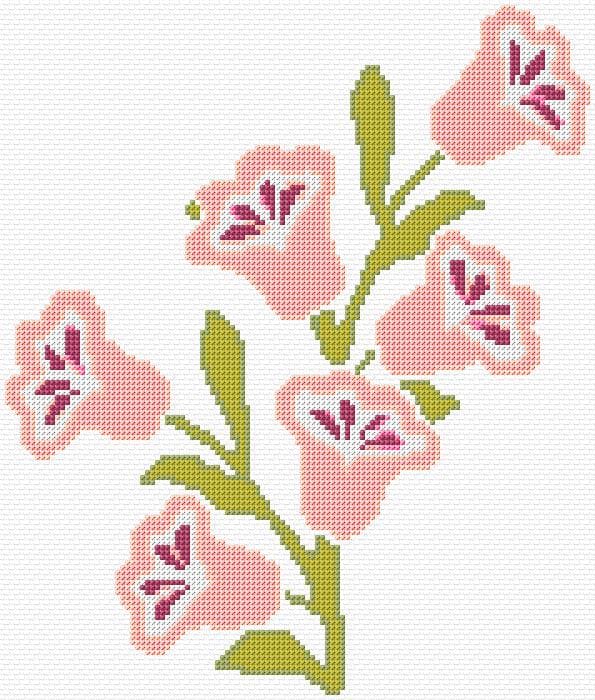 Flowers free cross-stitch pattern