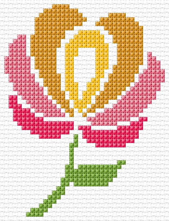 Flower free cross-stitch pattern