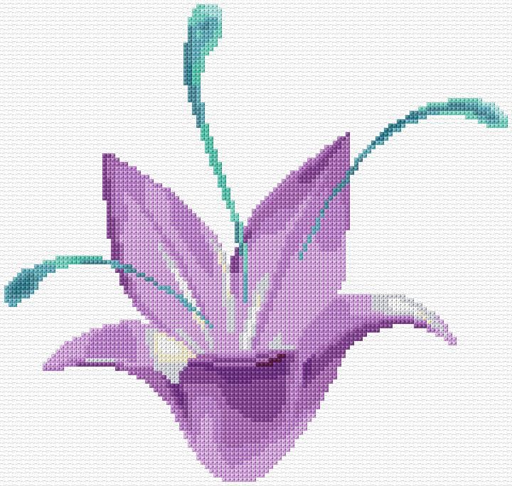 Flower free cross-stitch pattern