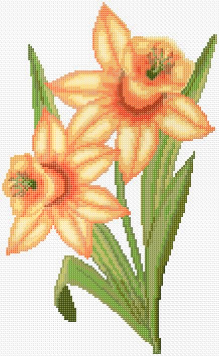 Flower free cross-stitch pattern