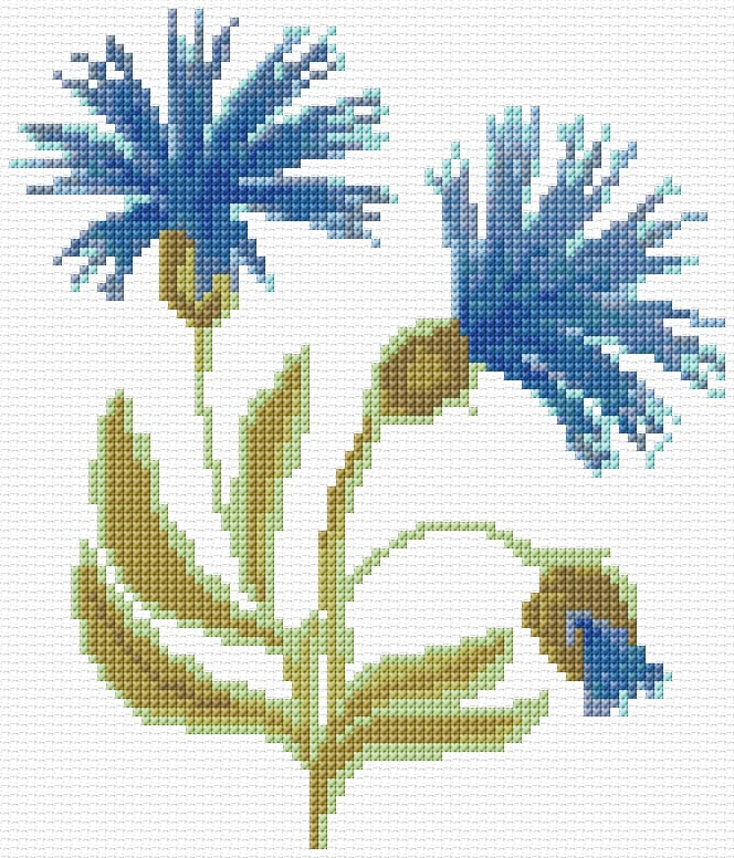 Flowers free cross-stitch pattern