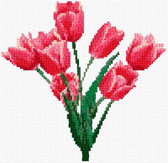 Tulips 1 free cross-stitch pattern