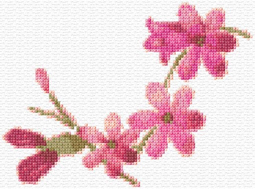 Small Pink Flowers free cross-stitch pattern