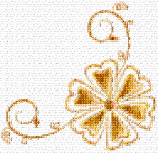 Flower Vignette free cross-stitch pattern