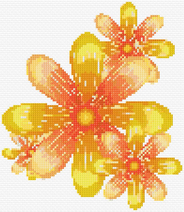 Yellow Flowers free cross-stitch pattern