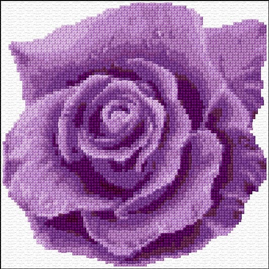 Purple Rose free cross-stitch pattern