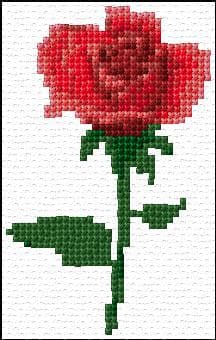 Small Red Rose free cross-stitch pattern