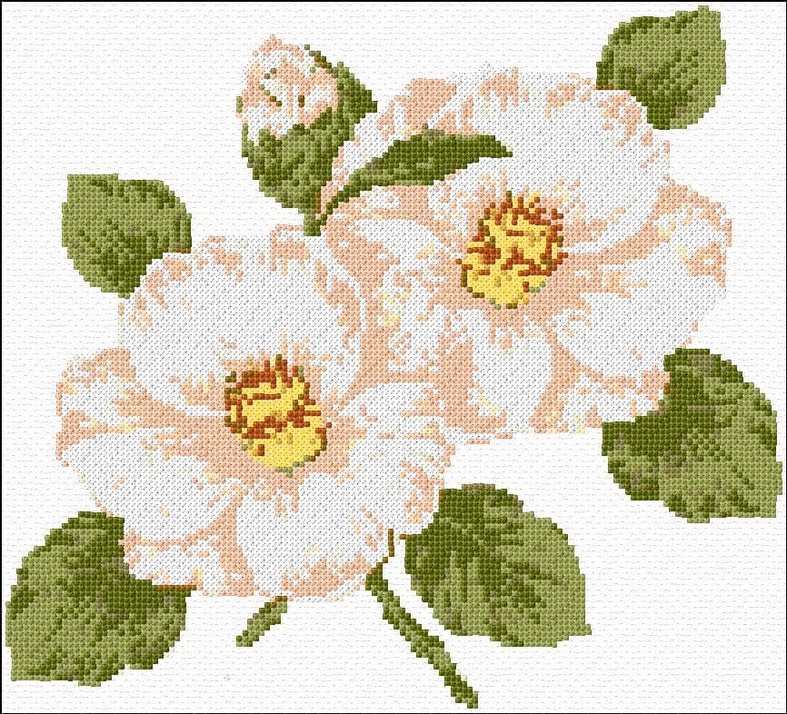 Gentle Flowers free cross-stitch pattern