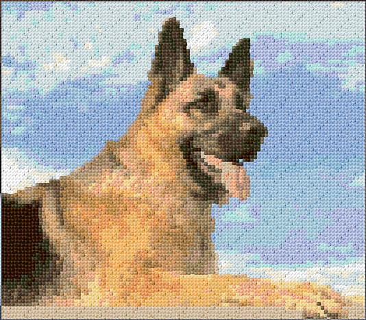 German Shepherd free cross-stitch pattern