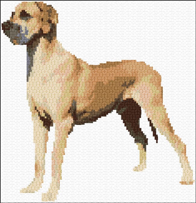 Great Dane free cross-stitch pattern