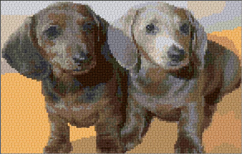 Dachshunds free cross-stitch pattern
