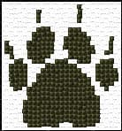 Dog Paw Print free cross-stitch pattern