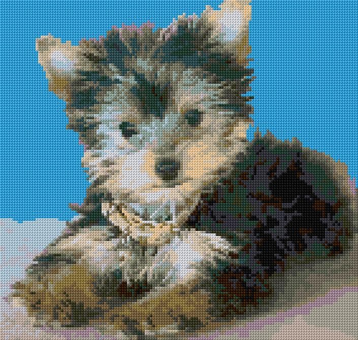 Yorkie Puppy free cross-stitch pattern