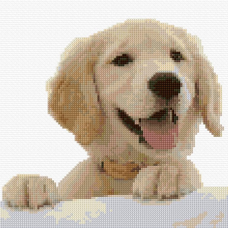 Puppy free cross-stitch pattern