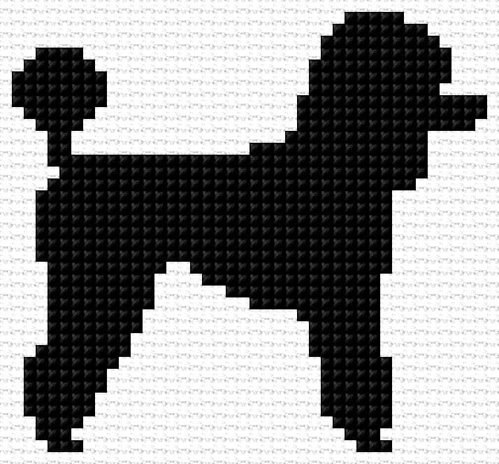 Poodle free cross-stitch pattern