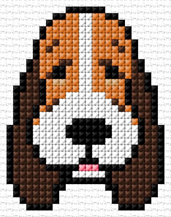 Basset Hound free cross-stitch pattern