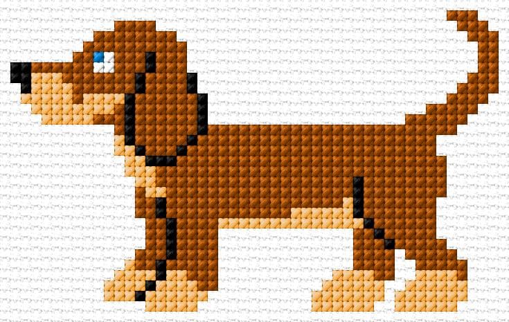 Dachshund free cross-stitch pattern