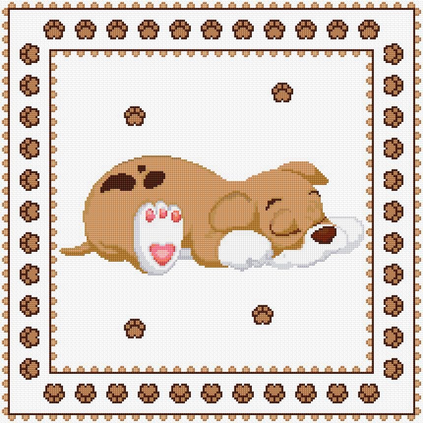 Puppy free cross-stitch pattern