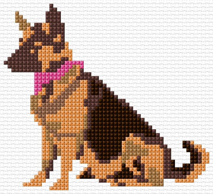 German Shepherd free cross-stitch pattern