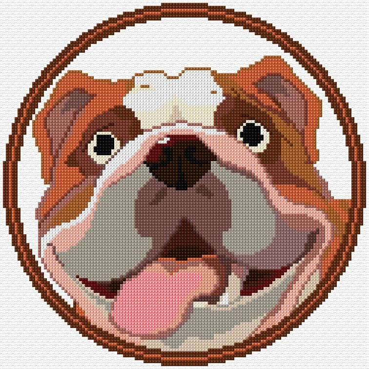 Bulldog free cross-stitch pattern