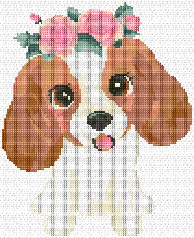 Puppy free cross-stitch pattern
