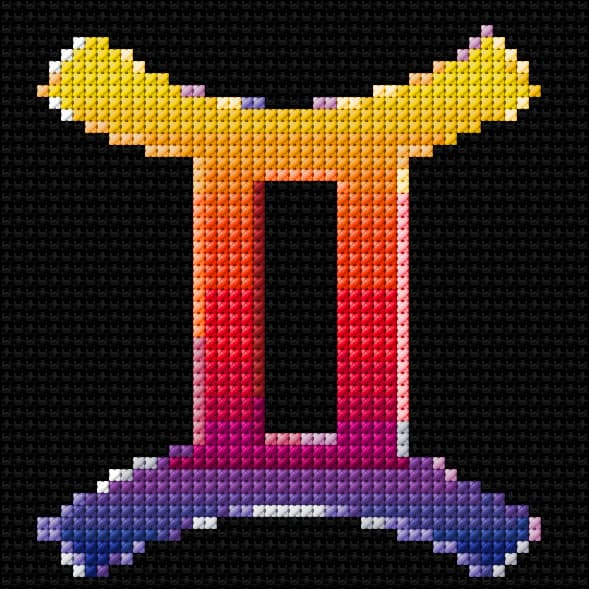 Gemini free cross-stitch pattern