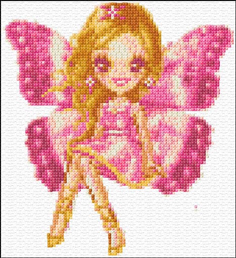 Pink Fairy free cross-stitch pattern