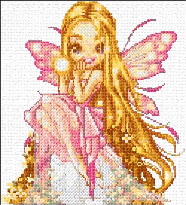 Pink Fairy free cross-stitch pattern