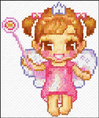 Pink Fairy free cross-stitch pattern