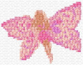Small Pink Fairy free cross-stitch pattern