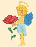 Angel WIth the Flower free cross-stitch pattern