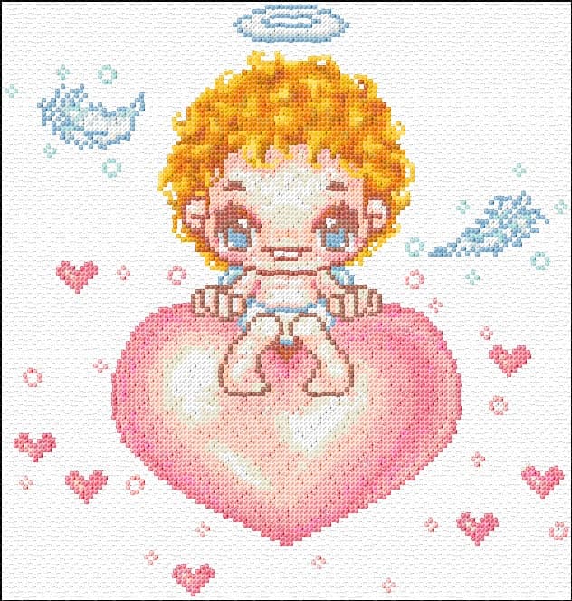 Angel free cross-stitch pattern