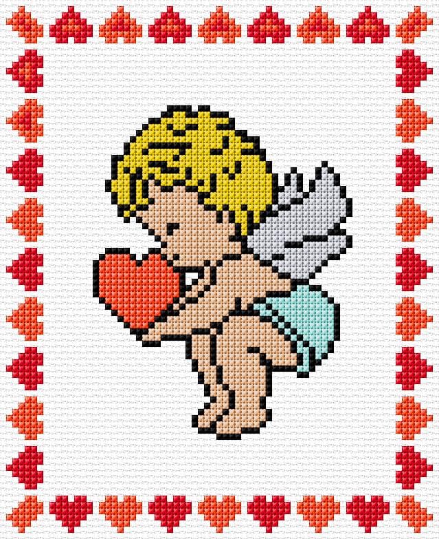 Cupid free cross-stitch pattern