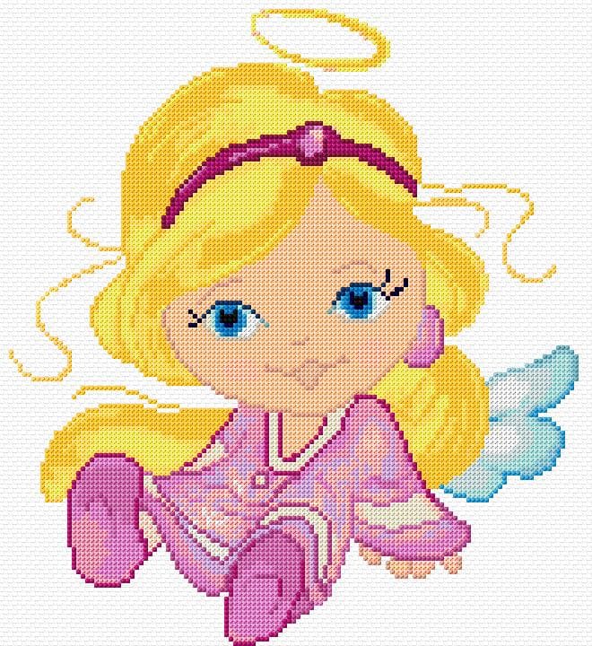Angel free cross-stitch pattern