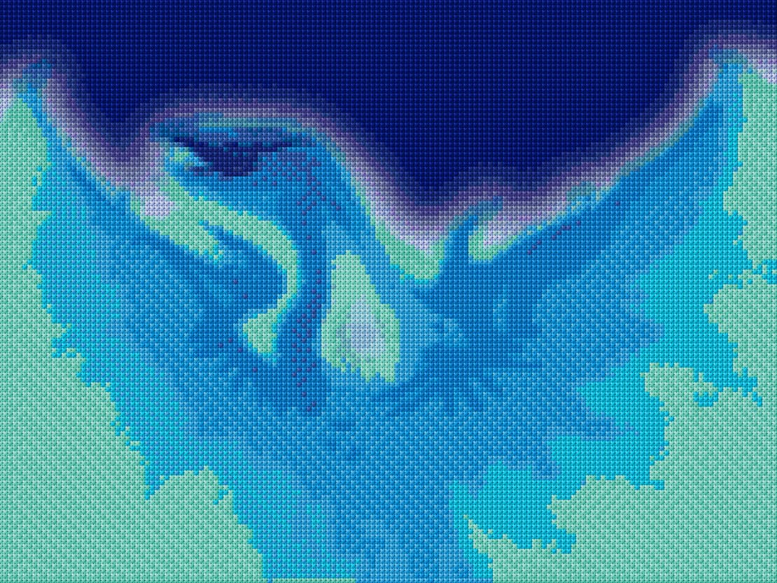 Blue Dragon free cross-stitch pattern