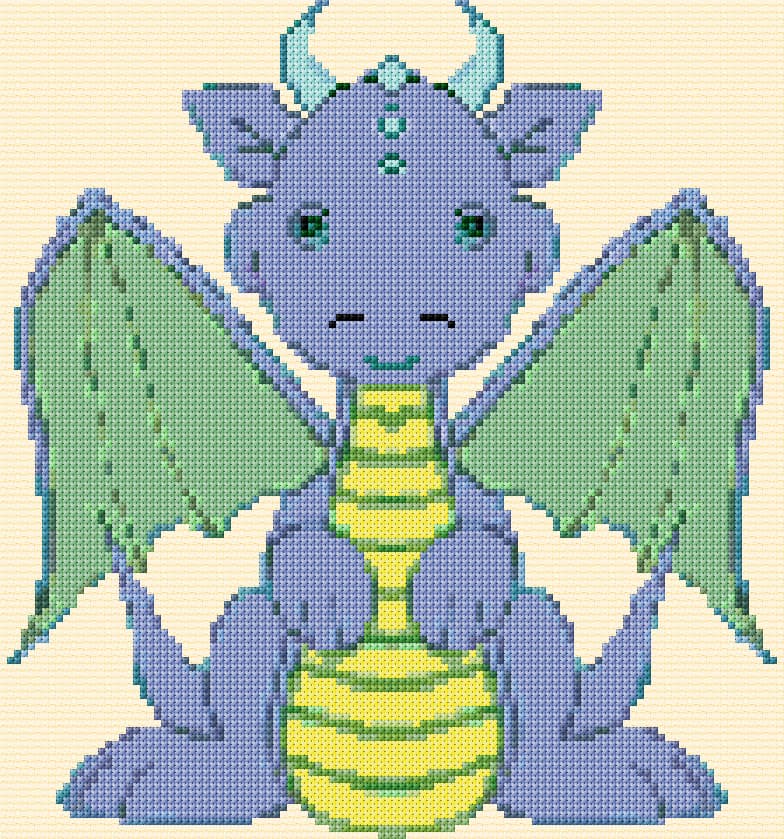 Cute Dragon free cross-stitch pattern
