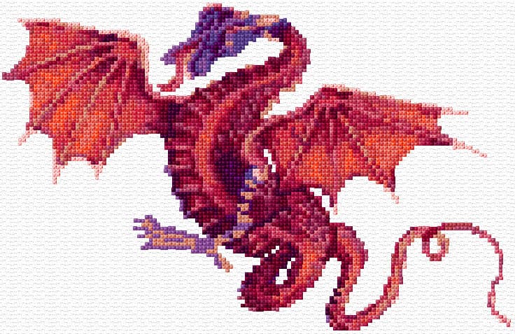 Red Dragon free cross-stitch pattern