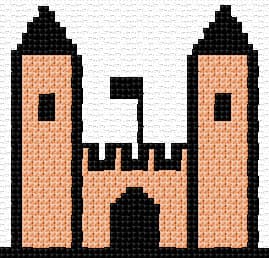 Castle free cross-stitch pattern
