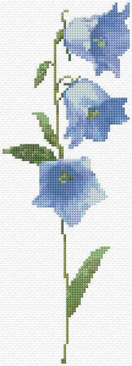 Bellflowers free cross-stitch pattern