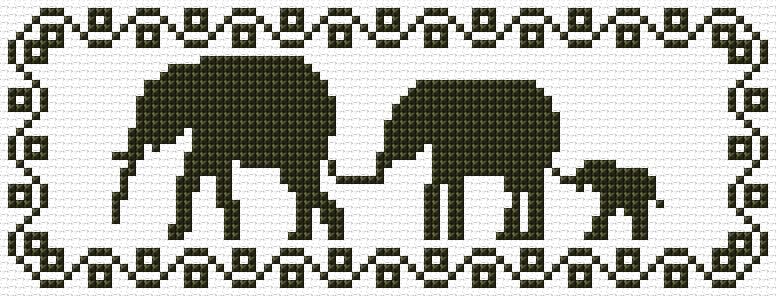 Elephant Family free cross-stitch pattern