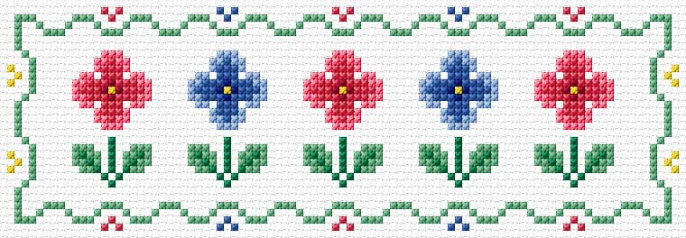 Flowers free cross-stitch pattern