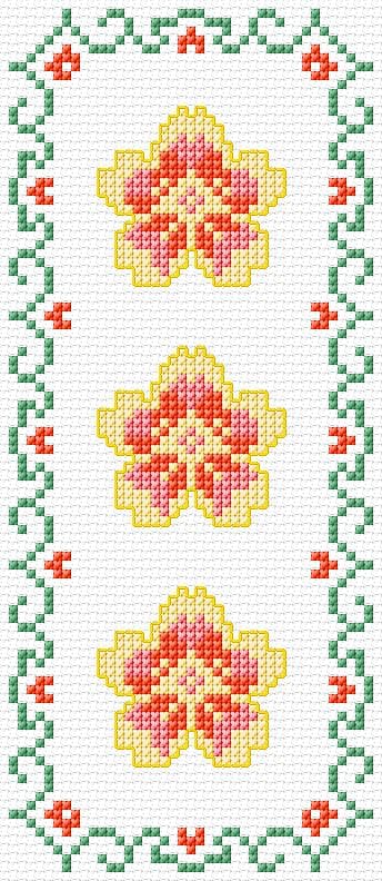 Flowers free cross-stitch pattern