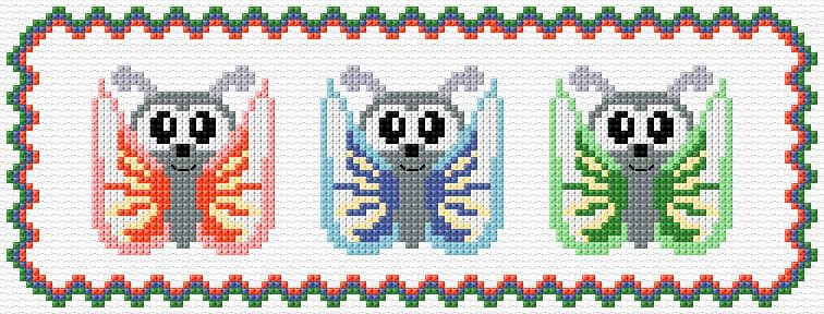 Butterflies free cross-stitch pattern