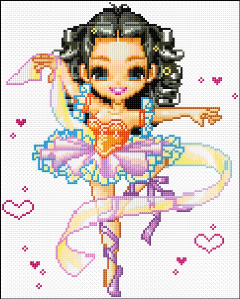 Ballerina free cross-stitch pattern