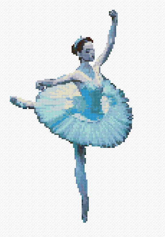 Blue Ballerina free cross-stitch pattern